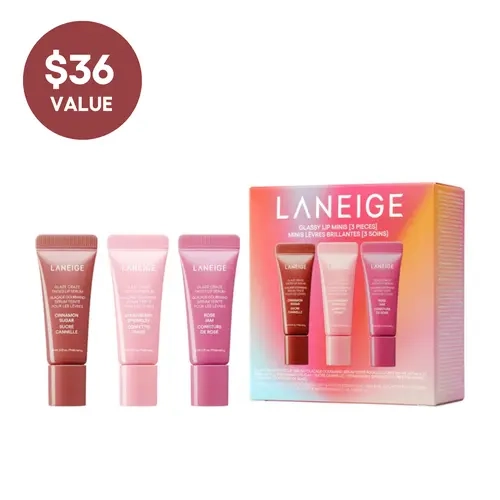 NEW Laneige Glassy Lip Minis - Mini Glaze Craze Tinted Lip Serums with Ceramides for Hydration, Holiday 2026