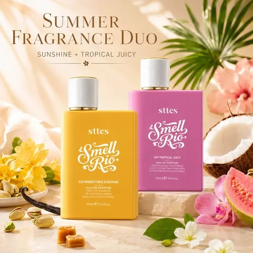 Sttes Women's Eau de Parfum Collection - Choose 02# Irresistible Sunshine (Sweet Gourmand, Sweet Crush Vanilla, Playful Gourmand, Vanilla Scents) or 04# Tropical Juicy (Tropical Fruity, Candy Fragrance) - 100ml/3.4 fl oz Perfumes Fragrances, 1 Bottle