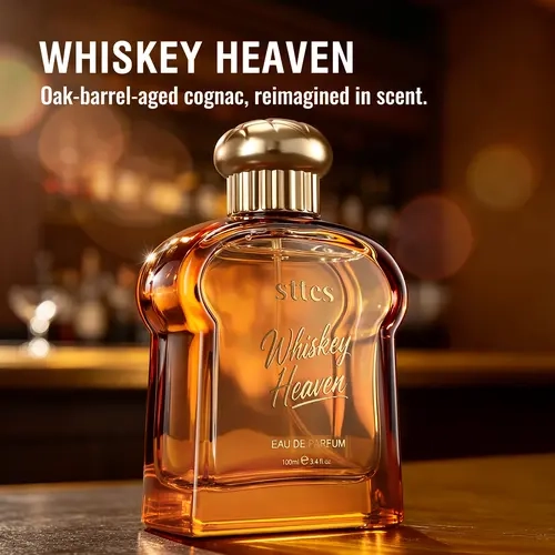 Sttes Perfume Whiskey Heaven Eau de Parfum, Long LastingUnisex Perfume for Men & Women with Warm CognacCinnamon Oak & Vanilla Scent, Gourmand Fragrance Gift,100ml/3.4 FIOz
