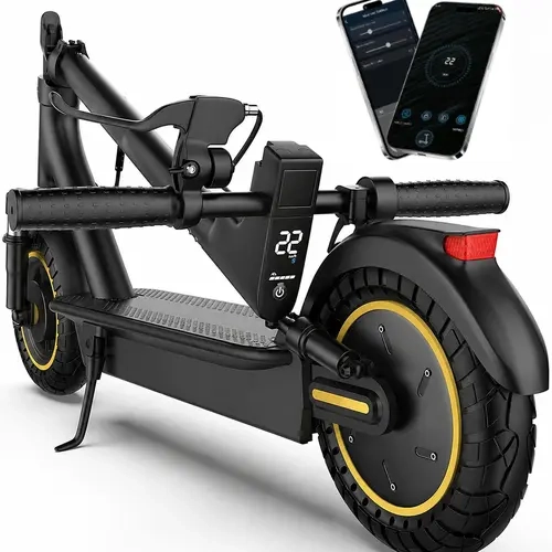 Sohochic 500W Motor Unisex Adults Portable Smart High Speed Electric Scooter - App-Controlled, Foldable Compact Urban Model for Urban Scootering, 22MPH, 10" Solid Puncture-Proof Tires, Dual Braking System, Lithium Battery, Smart Drive Scooters