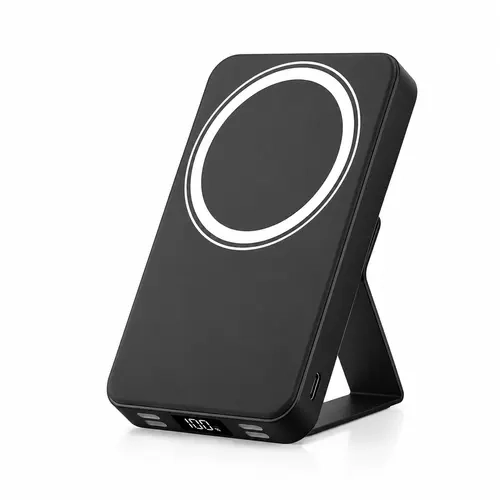 Vaiseke 10000mAh Magnetic Wireless Power Bank - 22.5W PD Fast Charging Charger, Foldable Stand, LED Display, USB-C Cable Included, Digital Accessories for iPhone 17/16/15/14/13/12 Series & Mobile Devices with Port Protection