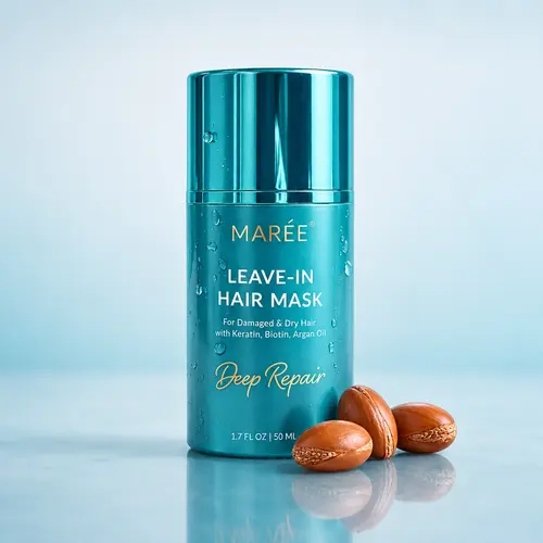MARÉE Leave-In Hair Mask – Deep Conditioning Treatment for Dry & Damaged Hair – Keratin, Biotin & Peptides – 1.7 fl oz
