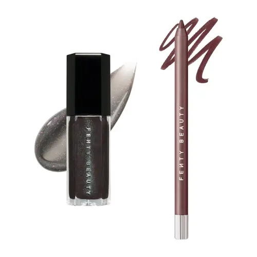 Fenty Beauty Line, Sparkle + Shine Duo: Limited-Edition Midnight Diamonds Collection Gloss Bomb Universal Lip Luminizer + Trace’d Out Pencil Lip Liner