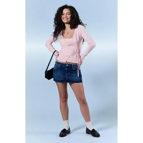 Pacsun Women's Piper Stretch Dark Blue Jean Micro Mini Skirt - Multicolor