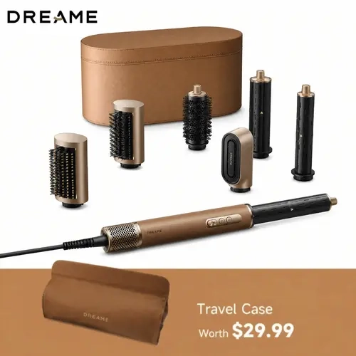 【Limited-Time Deal】DREAME AirStyle Pro 7-in-1 Hair Styler Bundle with Travel Case, Fast Dryer, Auto-Wrap Curling Barrels, Volumizing Brush & Smoothing Brush