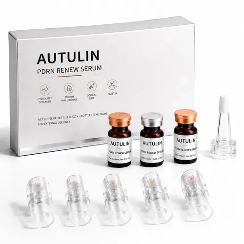AUTULIN PDRN Renew Serum Kit, Micro-Infusion System  with 5 Applicator & Disposable Stamp Tools, 3×5ml Facial Serum