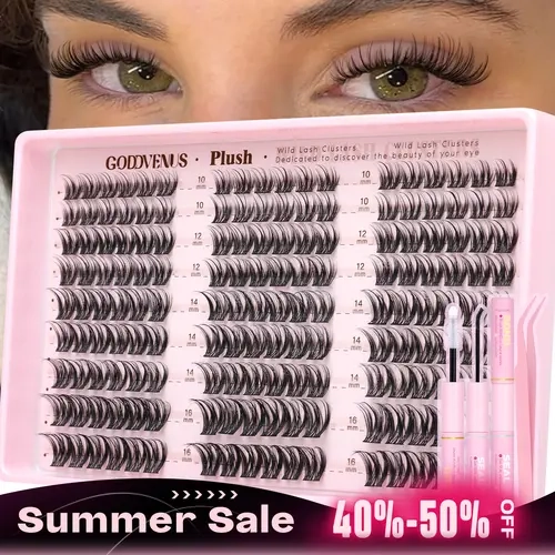 【live】Goddvenus D Curly Lash Clusters Natural Blend 10-16mm feathery Lightweight Eyelash Extensions for Daily Makeup