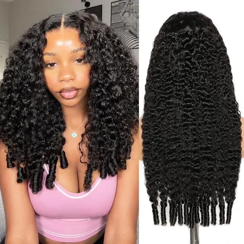 Lemoda 5x5 Lace Closure Wigs Burmese Curly 200% Density Human Hair Pre Plucked Natural Black Real Human Hair for Women
