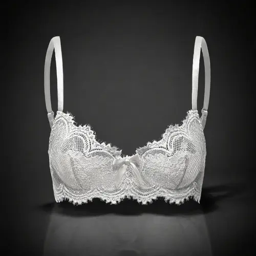 French Eyelash Lace Underwire Bra Brassiere for Women, Thin Breathable Fabric, Adjustable Straps, Ideal for Daily Wear & Special Occasions, Romantic Gift for Christmas & Valentine's Day