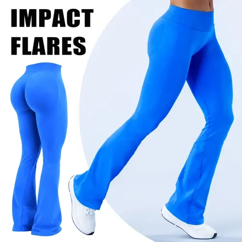 RICH BRIA IMPACT Flares Leggings Butt Enhance Bottoms Gymwear Workout Gym Women Butt Lifting Sports Pants Slim Fit Tummy Control Sportswear Yoga Butt Shaping Flared Leggings