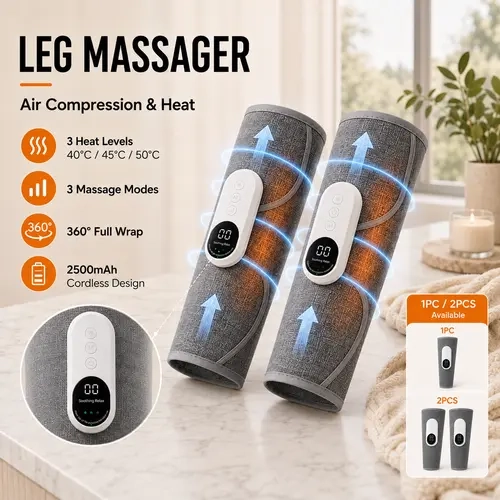 AERLANG Leg Massager - Calf Air Compression Heating Pad Massage Device with 3 Intensities, 3 Modes, Easy Use for Feet/Knees Circulation Boost, Tight Muscles Relief, Leg Health, Calming Pain Relief Solutions, Birthday Gift for Parents