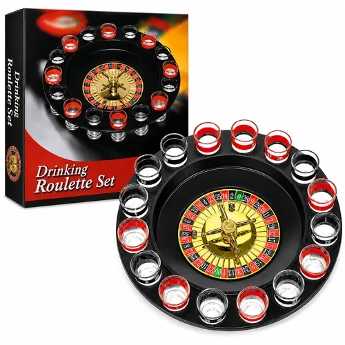Drinking Game Glass Roulette-Drinking Game Set (2 Balls and 16 Glasses) Casino Style Drinking Game,Party Drinking Game,Couple Drinking Game,Party Supplies for Home and Outdoor Parties,game night