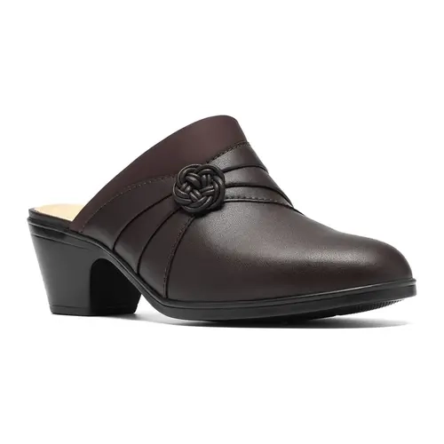 Clarks Collection Leather Heeled Clogs -Emily2 Eliza