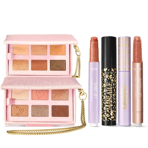 tarte's you know you love me 8-piece collector's set - 2 eyesadow palettes, 2 reusable wristlets, 2 free mascaras & 2 free lips