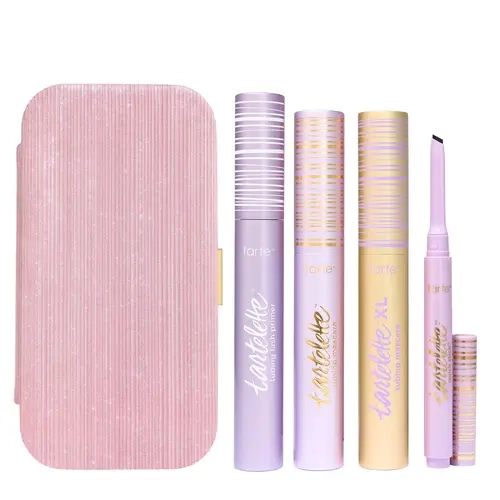 tarte's eyes on me mascara & liner clutch - tartelette tubing primer, mascara & eyeliner, 2 free + clutch