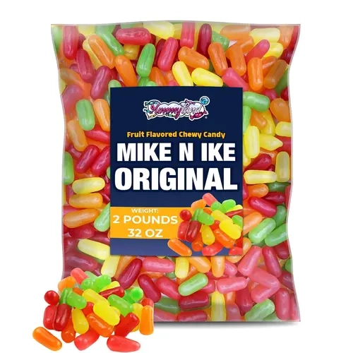 Mike n Ike Original Fruits GMO-Free Soft Chewy Candy Bulk Bag - Delicious Chewy Snack, Fruit Chews, Sweet Fruity Candies with Bold Flavor, Ideal for Parties, Vending Machines