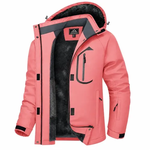 YUCOLEN Jackets for Women - Waterproof Coat, Full Sleeves, Hooded, Insulated Warm Winter, Fleece Lined, Windproof, Zip Closure for Active Women's Fleece Jackets, Skiing & Hiking