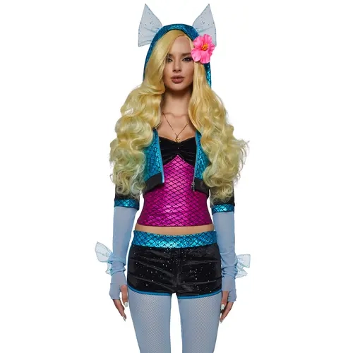 Blue Lagoon High School Doll Costume and Wig Set