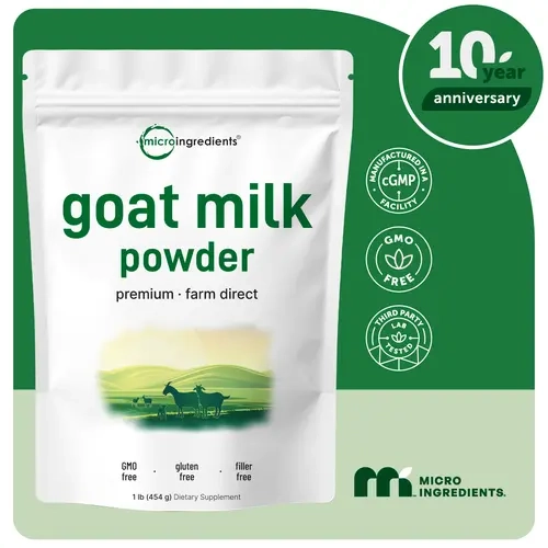 [Live Exclusive] Micro Ingredients Goat Milk Powder 1 lb - Rich in Protein, Calcium, & Probiotics Dairy Milky