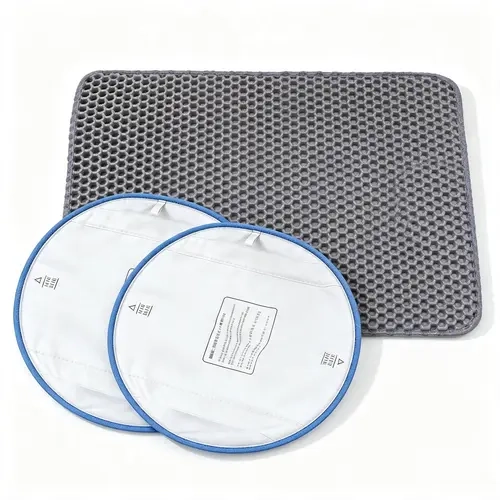 FUMOI 2-in-1 Self-Cleaning Litter Box Accessory Set - 2-Pack Reusable Soft Liners, Honeycomb Trapper Mat, Leak-Proof EVA Tray Insert (FUMOI Only)