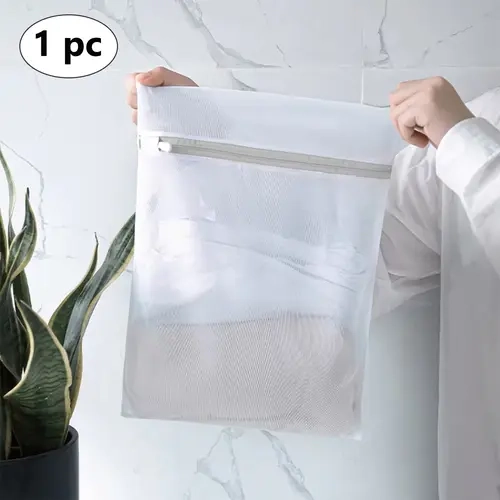 1 pc Transparent Zipper-Closure Laundry Bag - Home Laundry Organizer Accessory for Clothes, Linens, Daily Cleaning, Ideal Gift for Home Supplies