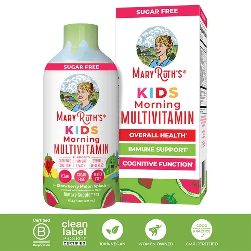 MaryRuth's Kids Liquid Morning Multivitamin - Multivitamin for Kids - Immune Support Supplement for Kids - Overall Wellness - Vegan - 30-180 Servings – Strawberry Melon Splash – 15.22 oz