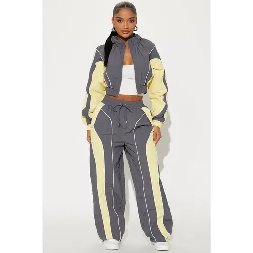 New Era Colorblock Track Pant - Charcoal/combo