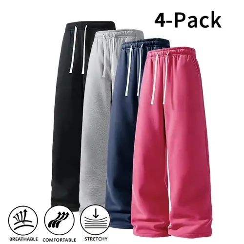 Mens Fashion Fall & Winter Styles Ultra-Soft Wide-Leg Sweatpants | Breathable athletic pants for basketball, running, and gym