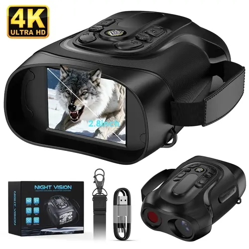 MINENER High Powered Night Vision Binoculars (Binoculares) with Night Vision Technology, 2000 mAh Battery, 7-Level Infrared, 10X Digital Zoom, Digital Display - Long-Range Camping Supplies for Hunters, Ideal Birthday/Christmas Gifts