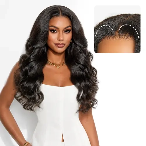 LUVME Kinky Body Wave Glueless Wig Natural Salon Blowout 7x6 Closure HD Pre-Cut Lace All-Day Comfort™ PartingMax #TikTokShopFallDealsForYou #SuperBrandDay