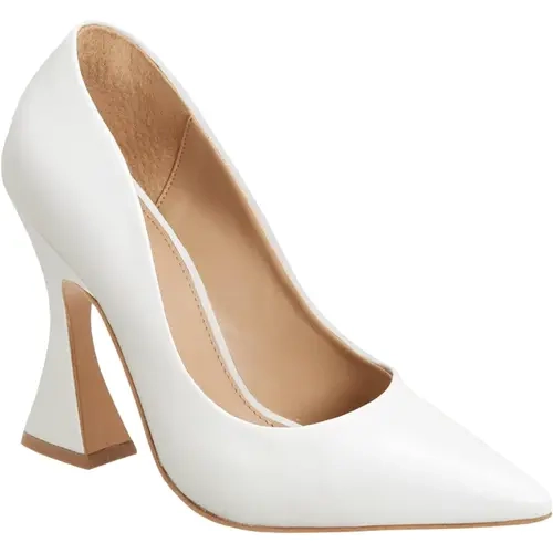 Coutgo Women's Classy Elegant Stylish High Heel Pumps - Closed-Toe, Pointed-Toe, Flared Heel, Slip-On Lightweight Shoes for Women, Party, Office