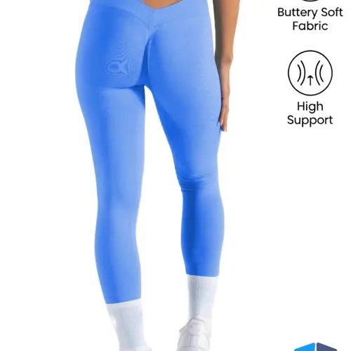 Women's Spring Summer Fall V Cross Waist Yoga Pants, Butter Soft High Support Elastic Fitness Pants, Slimming Shaping, Sports Tight Pants, Ideal for Sports Running Daily Use