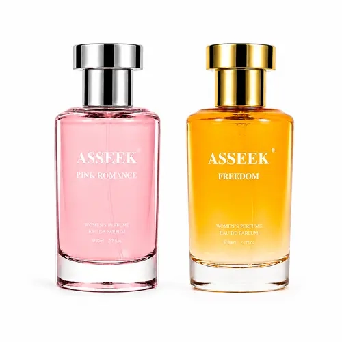 ASSEEK Pink Romance & Freedom Women's EDP Perfumes Duo, 2x80ml, Fruity Floral & Fresh Aquatic Scents, Long-Lasting Fragrances