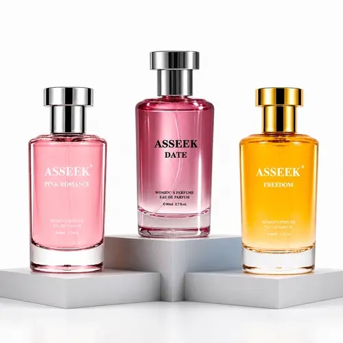 ASSEEK Women’s Long-Lasting Liquid Fragrance Set - 3x80ml Eau de Parfum Made by Asseek, Perfumes for Women with Pink Romance (Fruity Floral), Date (Sweet Fruits), Freedom (Fresh Aquatic) Scents