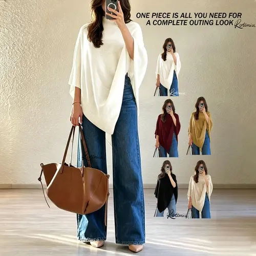 New Autumn Shawl! Autumn poncho !Soft Knit Cape-Style Shawl | An Essential for Everyday Layering