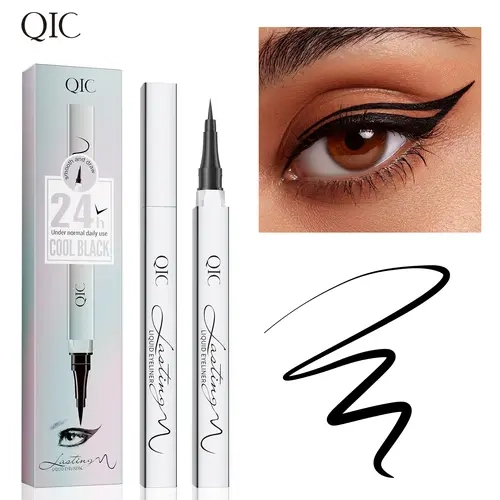Black Waterproof Longwear Liquid Eyeliner Pen - Ultra Fine Felt Tip Precision Liner, Smudge-Proof, Quick-Dry, Smooth Application, Waterproof Eyeliner Pencil Alternative, Eye Makeup Product for Daily Use