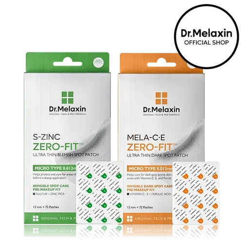 [Dr.Melaxin Official] Zero-Fit Korean Pimple Patch Duo, 144 Patches (72 x 2) | S-ZINC Blemish Spot Patch + MELA-C·E Dark Spot Patch | Ultra-Thin Invisible Micro Patches, Pre-Makeup Fit | Korean Skincare, Dark Spot Remover, Acne Treatments