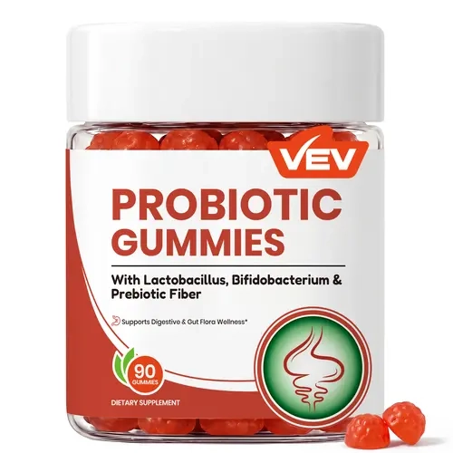 VEV Probiotic Gummies - 90ct, 7 Probiotic Strains, 5B CFU, Prebiotic Fiber & Vitamin B6 Dietary Health Supplement