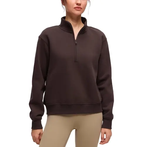 CRZ YOGA Fleece Lined Half Zip Sweatshirt Casual Sportswear Casual Sports Tops