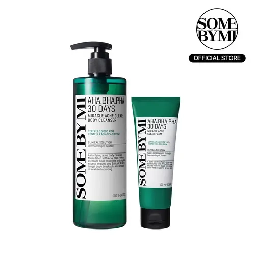 Miracle Face To Body Acne Solution Set - Korean Skincare - Salicylic Acid Foam & Wash Routine For Acne Treatment, Blemish, Pore Care & Clear Skin