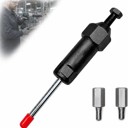 Professional Grade Industrial Grease Unclogger - Heavy Duty Steel Body Tool for Mechanics, 600+ PSI High Pressure Spiral Press, M6-M8-M10 Thread Adapters, Long/Short Pole, Tractor Fit, Automotive Maintenance Tool