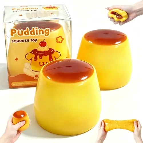 Crunchy Pudding Squishy Pudding Squishy Slow Rising Fidget Toy Kid Gift Exchange Crunchy Pudding Squishy Stress Ball,ASMR Pudding Squishy Fidget Toy, Office Desk Toy Adult Stress Relief Gift Squeeze Toys,Cute Squishies