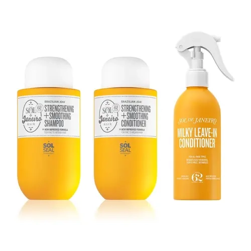 Sol de Janeiro 3-Step Irresistible Hair Care Beauty Products - Shampoo & Conditioner Routine with Pistachio, Salted Caramel, Vanilla Scents for Healthier, Smoother Hair