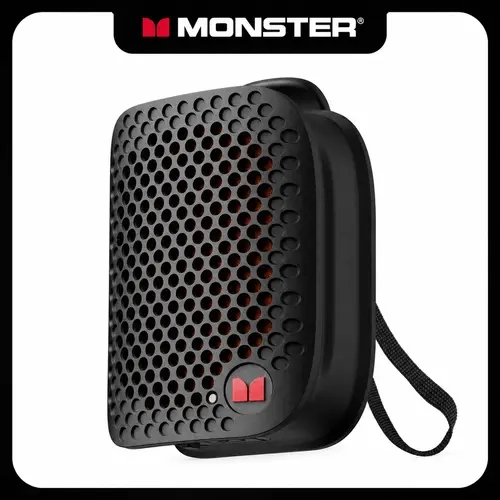 MONSTER M3 Mini Bluetooth Speaker - Compact Magnetic Clip-On Wearable, TWS Stereo Sound, Enhanced Cleaning, IPX7 Rechargeable Magnetic Waterproof, 80g Lightweight Portable No-Cable for Outdoor Activities, TikTokShopBackToSchool, Bluetooth Speakers, Magnet