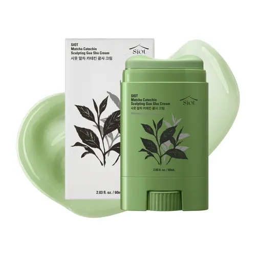 Built-In Gua Sha Anti-Cellulite Cream | SIOT Matcha Catechin Sculpting Gua Sha Cream | 4-Week Clinically Tested Warming Body Firming Massage Stick with Matcha Caffeine | Thighs, Butt, Belly & Arms | 2.03 fl oz