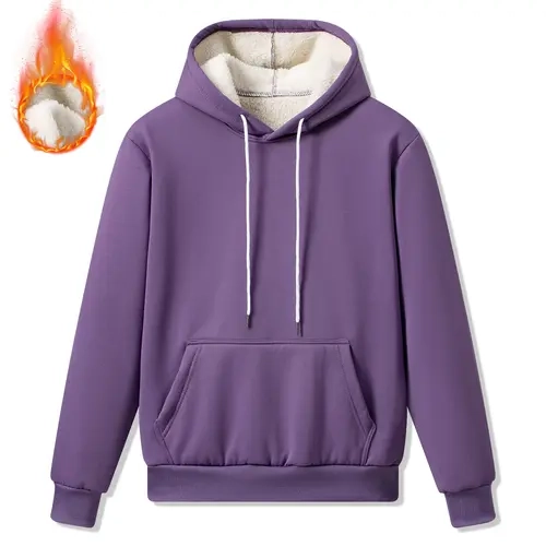 JOGWAVE Women's Premium Fleece-Lined Hooded Sweatshirt - Solid Color, Kangaroo Pocket, Full Sleeves, Loose Cut, Casual Comfy Pullover, Streetwear Hooded Sweatshirts, Suitable for Outdoor Sports & Everyday Wear