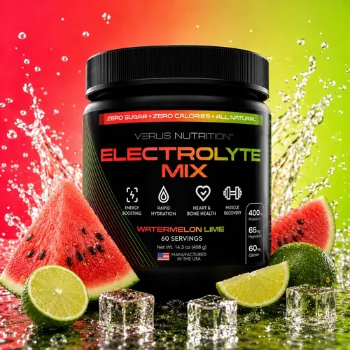 Electrolyte Powder - Watermelon Lime - 60 Servings, 0 Calorie, Sugar Free, Natural Mineral Hydrating Ingredient Mix for Keto & Vegan