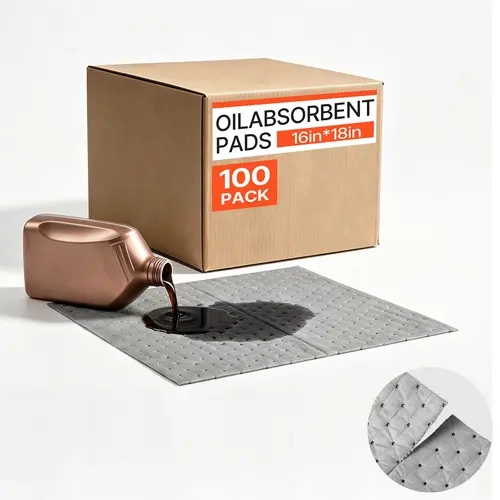 【toolupgrade】VEVOR Heavy-Duty Large Size PP Material Oil & Water Absorbent Pads, 16"x18" 100-Pieces with Pre-Cut Lines, Spill Control Mats for Garage, Workshop