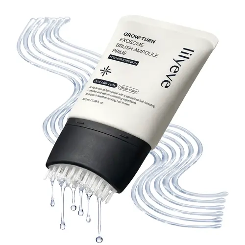 [LILYEVE] GROWTURN Exosome Brush Serum Prime | Men's Scalp Care Hair Growth Products with Built-In Brush, Korean Hair Treatment | 3.38 fl. oz.