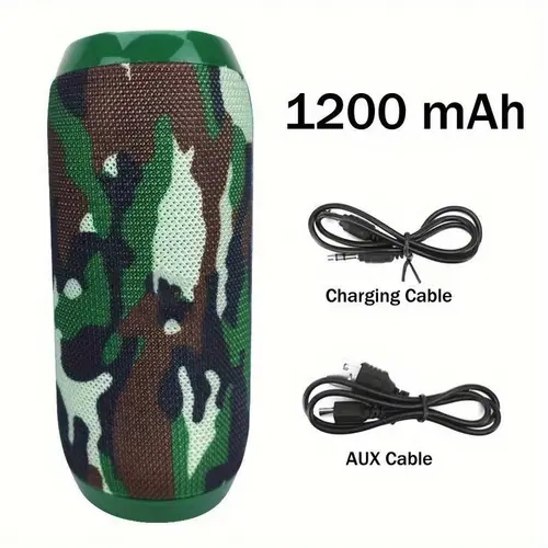 1200 mAh Compact Multifunctional BT Wireless Rechargeable Party Speaker - USB Rechargeable Audio System with USB-Aux, Dual Input, Included Cables for Party Entertainment